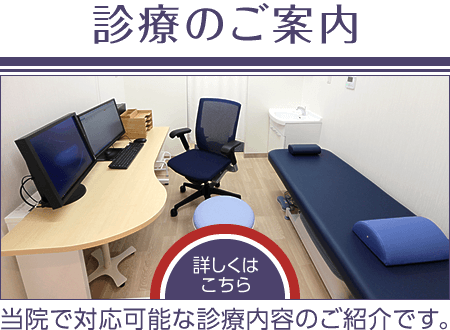 診療のご案内|当院で対応可能な診療内容のご紹介です。詳しくはこちら